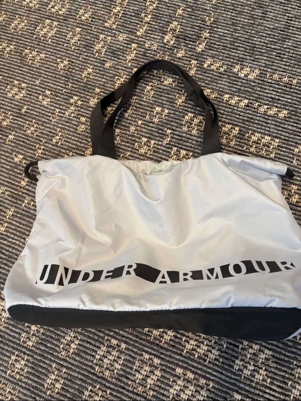 Under Armour Light Gray and Black Women's Tote - washed but has a few spots